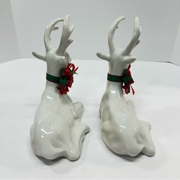 Christmas Around The World Pair of Glazed Ceramic Deer - Picture 5 of 5